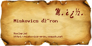 Miskovics Áron névjegykártya