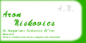 aron miskovics business card